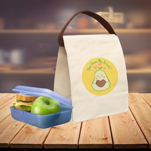 Stylish Canvas Lunch Bag with Strap – Sustainable Choice for Work Lunches Canvas Lunch Bag with cute design