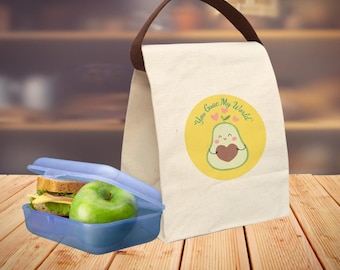 Canvas Lunch Bag with Strap: Sustainable Cotton Roll-Top Design