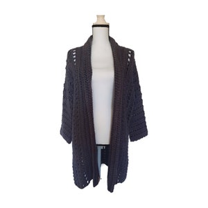 Grey Cardigan, Crochet Cardigan for Woman