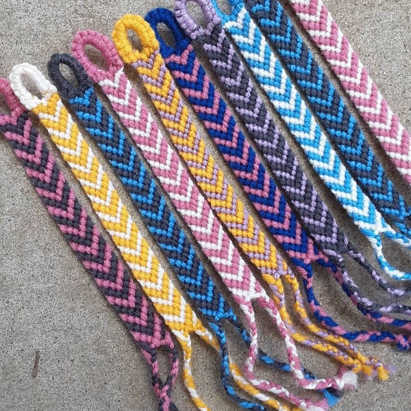 Custom Handmade Chevron Style Woven Yarn Friendship Bracelet