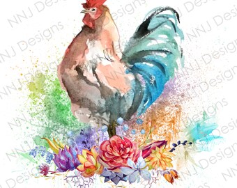 Download Watercolor Chicken Etsy