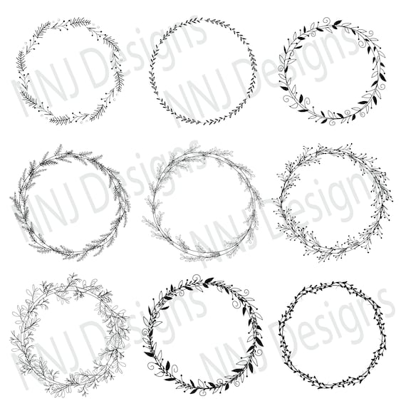 Download Laurel Wreath SVG Bundle Round Circle Monogram Frame ...