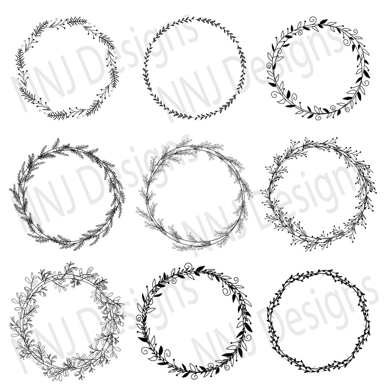 Download Laurel Wreath SVG Bundle Round Circle Monogram Frame ...