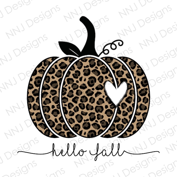 Hello Fall Leopard Pumpkin PNG, Pumpkin Leopard Sublimation Designs, Love Fall png, Fall png, Pumpkin png, Digital Download