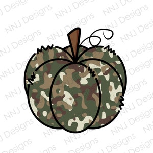 Camo Pumpkin PNG: Fall Halloween Sublimation Design (Digital Download)