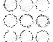 Laurel Wreath SVG Bundle: Floral Monogram Frame (Digital Download)