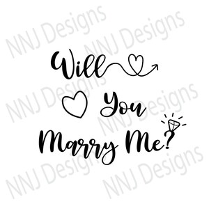 Will You Marry Me SVG Digitale Bestanden Download Wedding Just married Engagement Bride Groom Cutting bestanden voor gebruik w / Silhouette Cameo Cricut