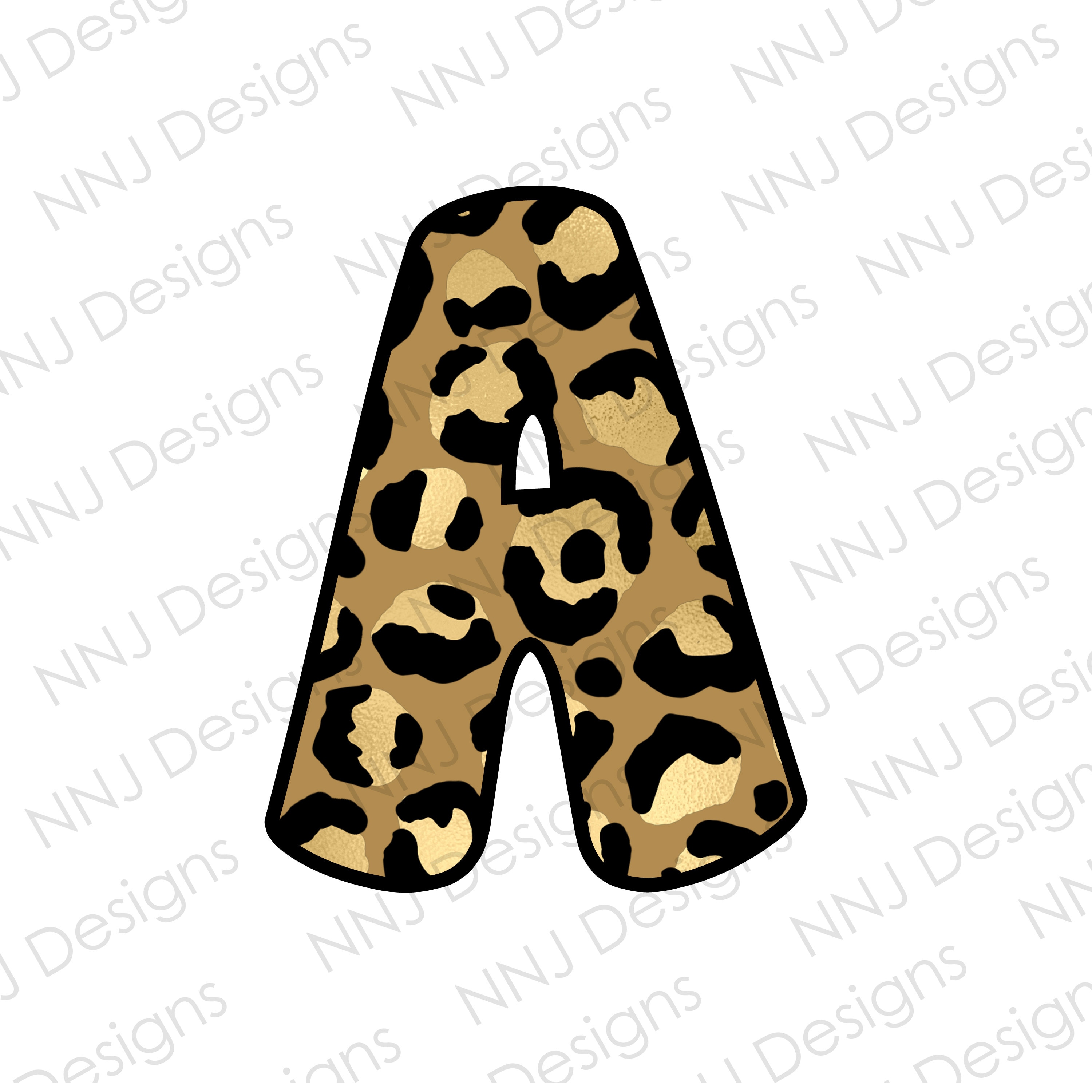 Leopard Alphabet Png Cheetah Letter Sublimation Designs 26 Etsy