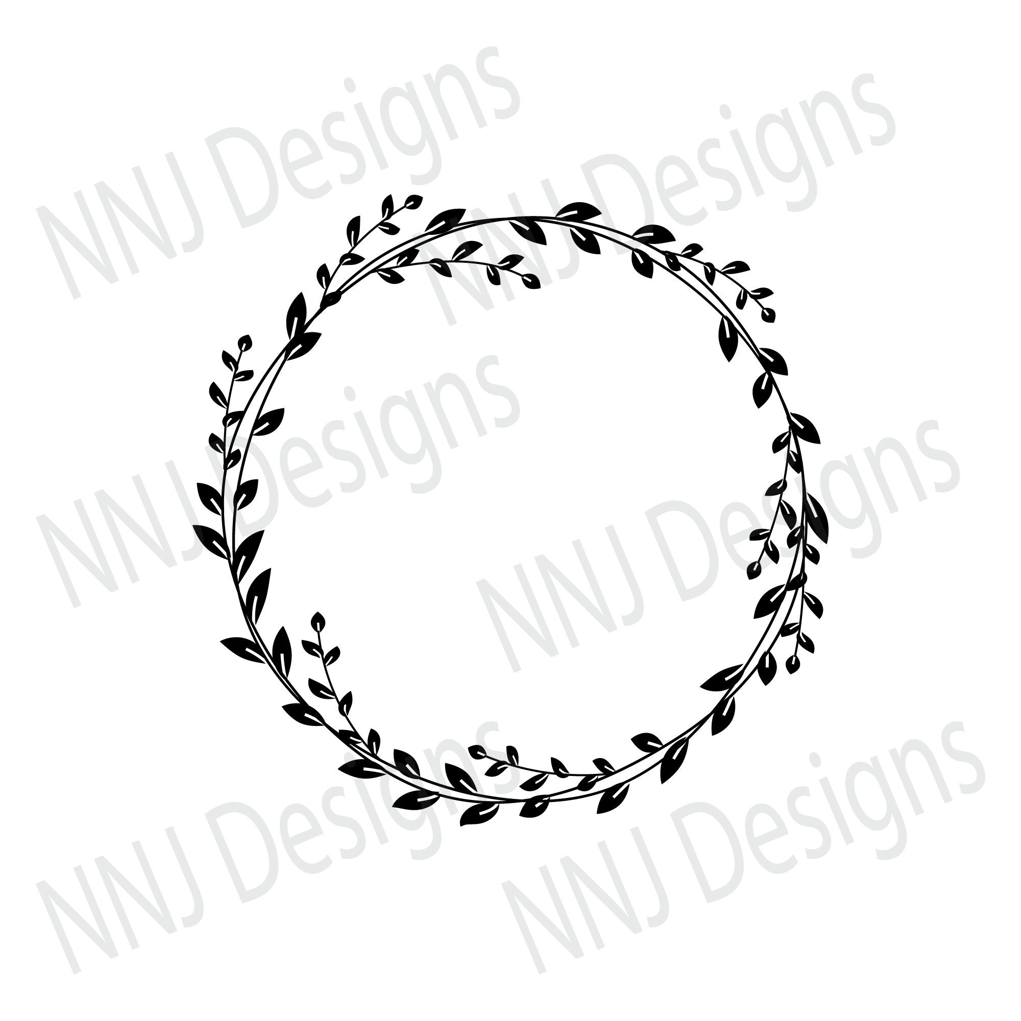 Download Laurel Wreath SVG Round Circle Monogram Frame Leaves Leaf ...
