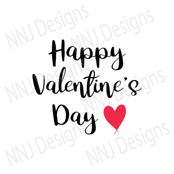 Happy Valentine's Day SVG Love Heart Couple Cute Text Clipart Cricut  Digital Download eps pdf dxf png svg Black Red