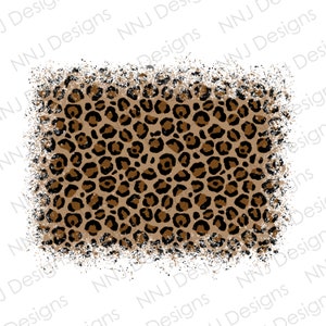 Distressed Leopard Background PNG Sublimation Designs Backsplash Splash Frame Graphic Clipart Digital Download