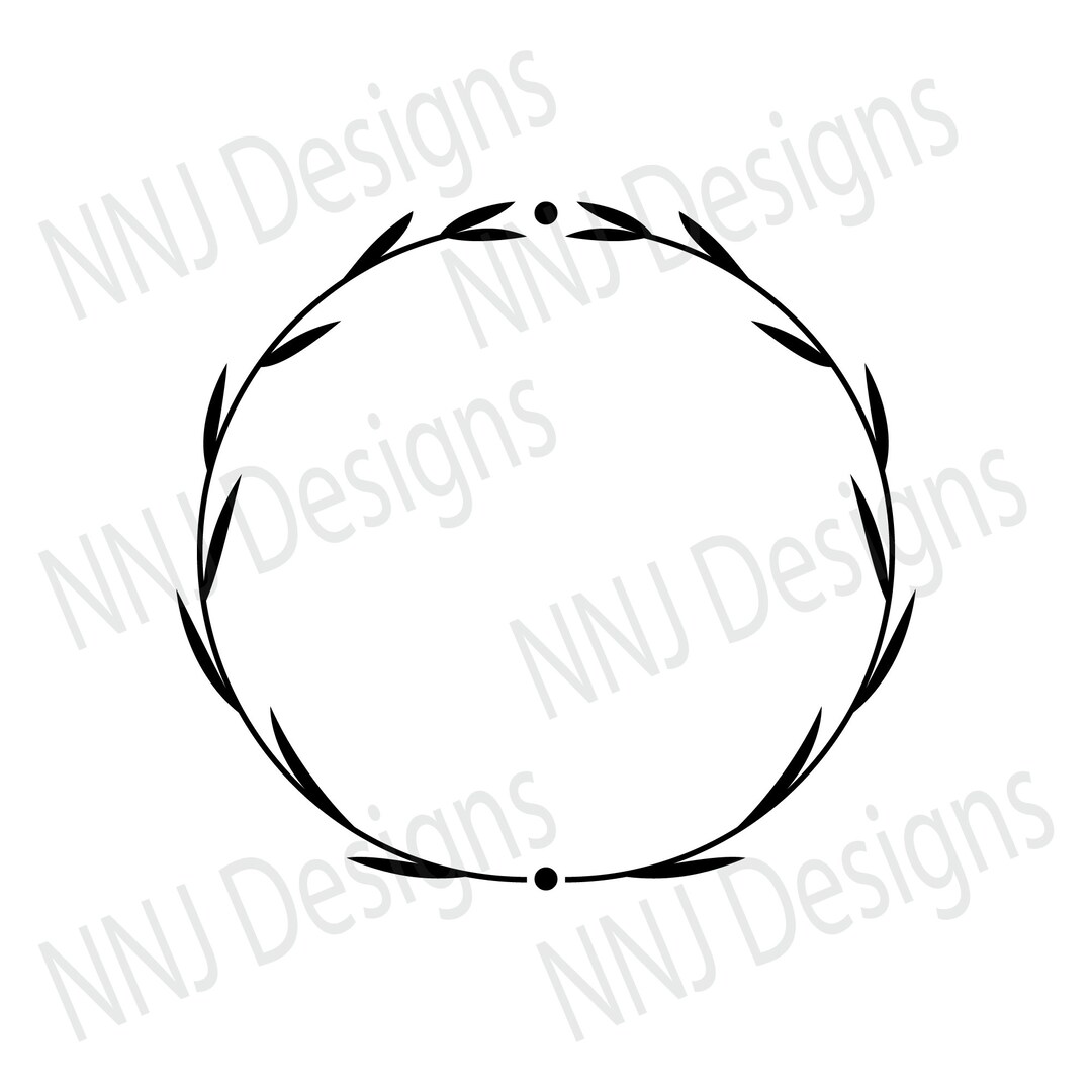 Laurel Wreath SVG Round Circle Monogram Frame Leaves Leaf Floral ...