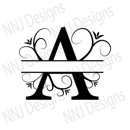 Leaf Split Letters Alphabet Split Monogram Font SVG V1 Eps - Etsy