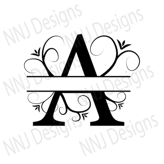 Download Full Alphabet Svg Split Monogram Letters Wedding Calligraphy Etsy