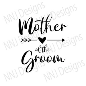 Madre dello sposo SVG file digitali scaricare matrimonio appena sposato fidanzamento sposa sposo tagli file per l'uso w / Silhouette Cameo Cricut