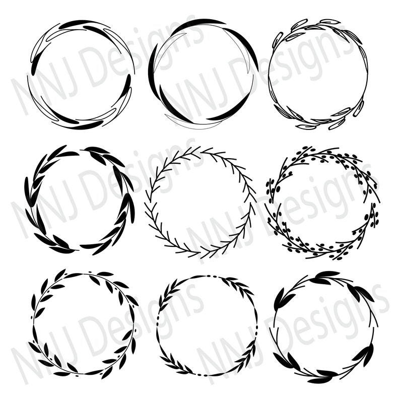 Download Laurel Wreath SVG Bundle Round Circle Monogram Frame ...