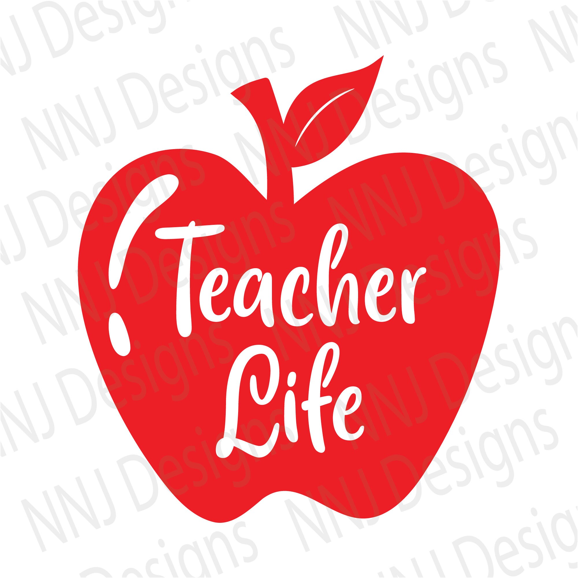 Teacher Life Apple SVG Apple Clipart Back to School Teacher Etsy UK