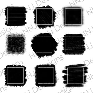 Square Frame Splatter Black Background PNG Sublimation Designs Splash Paint Border Background Digital Download