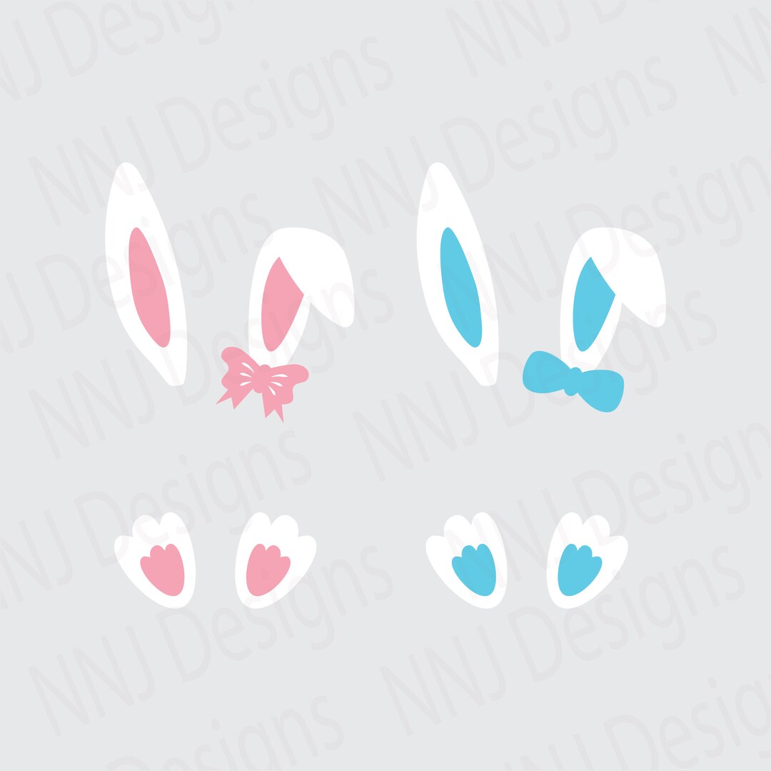 Easter Bunny SVG Rabbit Ears Girl Boy Split Monogram Kid Shirt Cut ...