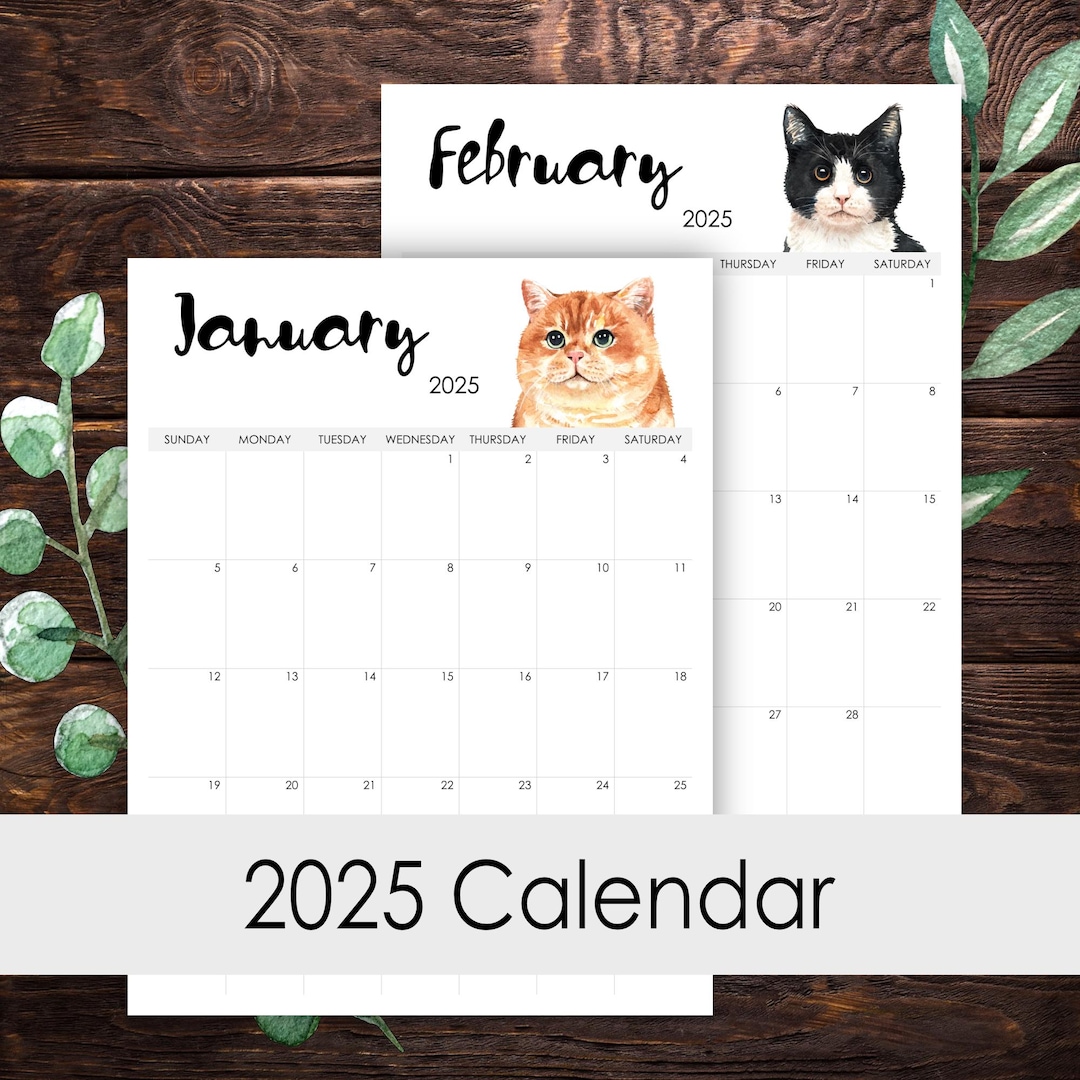 2025-calendar-printable-12-months-vertical-layout-watercolor-cats-lover-desk-wall-art-template-letter-size-a3-a4-a5-etsy