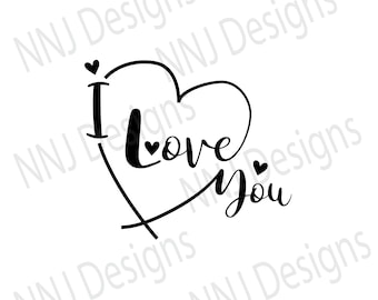 I Love You SVG: Valentine's Day Wedding Clipart (Digital Download)