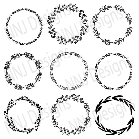 Download Laurel Wreath SVG Bundle Round Circle Monogram Frame ...