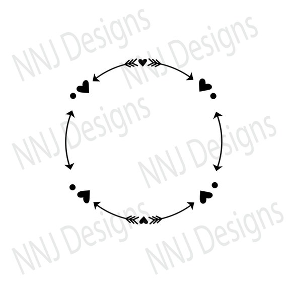 Download Laurel Wreath SVG Round Circle Monogram Frame Heart Arrow ...