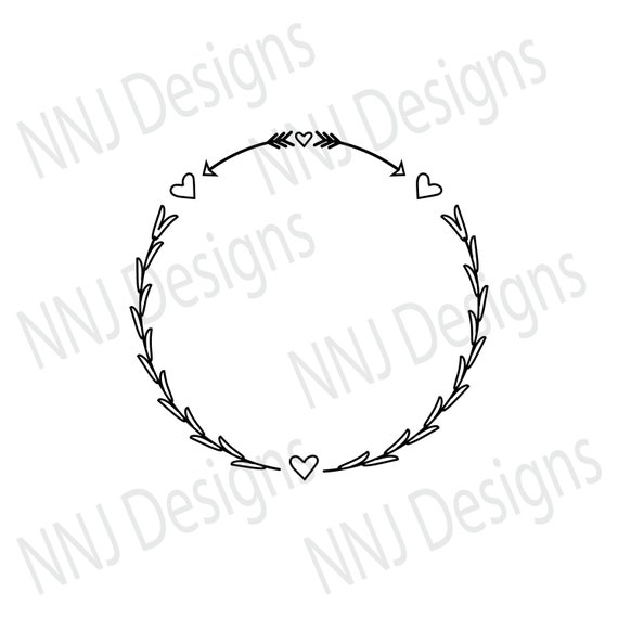 Download Laurel Wreath Svg Round Circle Monogram Frame Leaves Floral Etsy