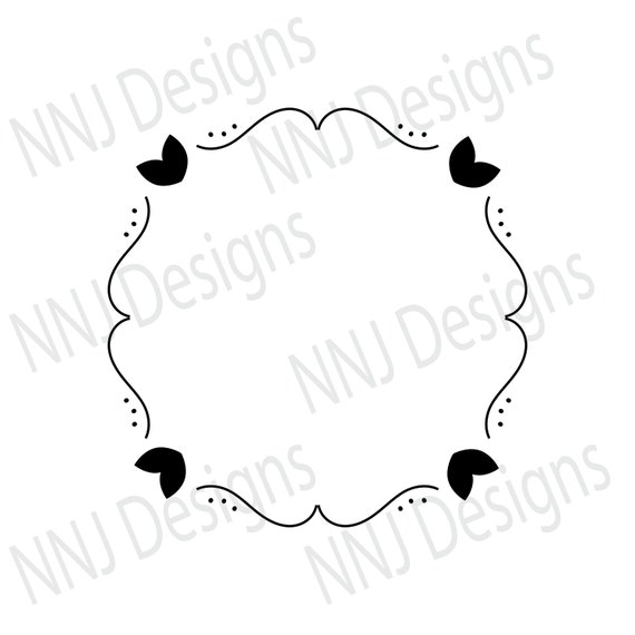 Download Laurel Wreath Svg Round Circle Monogram Frame Flower Love Etsy