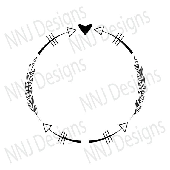 Download Laurel Wreath Svg Round Circle Monogram Frame Leaves Leaf Etsy