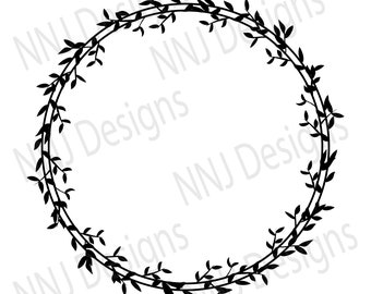 Lagerkrans SVG: Blomstermonogramram (digital nedladdning)