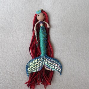 The Little Mermaid doll set, Tiny Mermaid ornament figurine, Hans Christian Andersen Fairytale Mermaid beach decor, ocean lover gift idea image 3