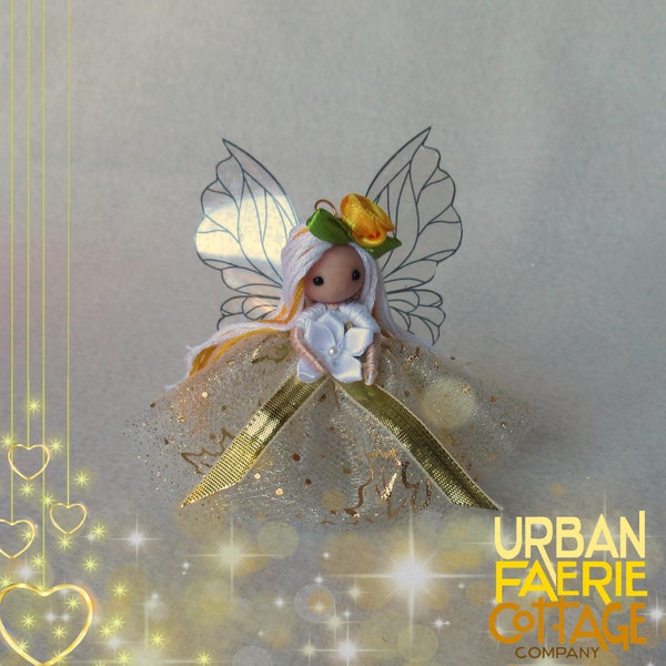 Christmas Fairy Doll, Christmas tree ornament, Flower fairy doll, Flower fairy ornament, mini Yule fairy doll,  Waldorf inspired, Xmas Fairy