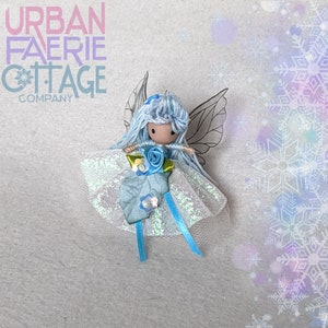 Snow Fairy, Winter fairy doll, Mini flower fairy, handmade doll, Christmas Flower fairy ornament, Waldorf inspired, Yule gift idea