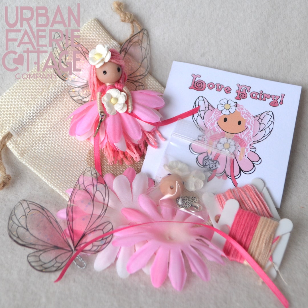 Crafts for Adults, Pink Fairy Craft Kit, Make Your Own Doll Faerie