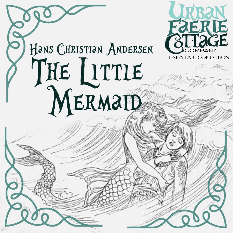 The Little Mermaid doll set, Tiny Mermaid ornament figurine, Hans Christian Andersen Fairytale Mermaid beach decor, ocean lover gift idea image 8