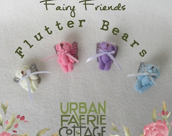 Tiny Fairy Friend teddy bear, fairy doll friends, mini Pastel flower fairy handmade doll, Fairycore Fairy Friend ornament, pocket fairy gift