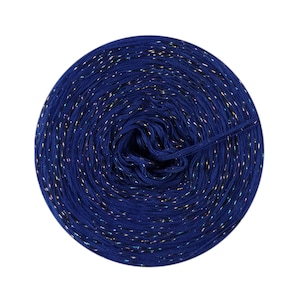 Navy Blue Yarn Cake with Glitter, Yarn with Multicolor Metallic Thread, Yarn for Knitting and Crochet