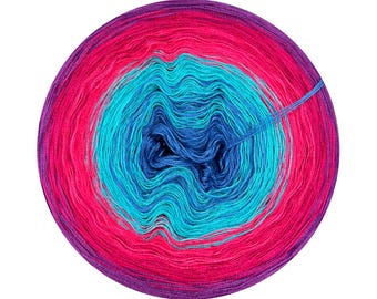 Ombre yarn cake 100% viscose, Monterey Bay 387, gradient yarn cake