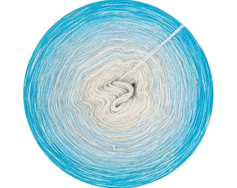 Gradient yarn cake cotton with metallic thread, Tekapo 413+, Ombre Yarn Cake, Gradient Yarn with glitter