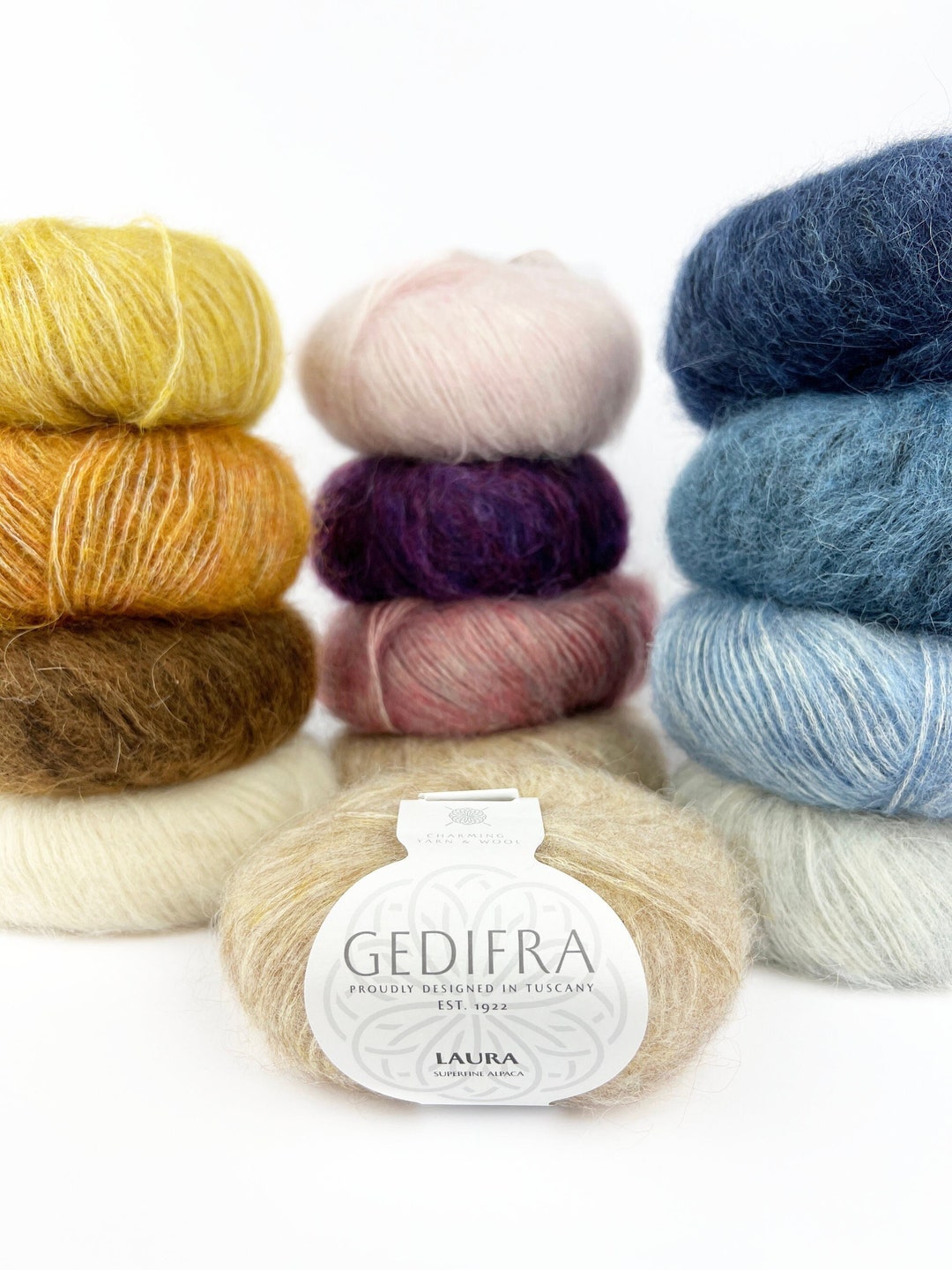 Gedifra Laura, Superfine Alpaca and Cotton, 150m/25g, Soft Lace Yarn for  Knitting and Crochet 