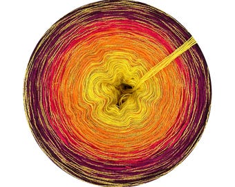 Gradient Yarn Cake with Glitter, Paula 37+, Ombre Yarn with Metallic Thread