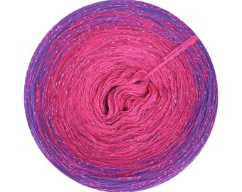 Gradient yarn cake cotton with metallic thread, Bangkok 175, Ombre Yarn Cake with Shimmer, Gradient Yarn