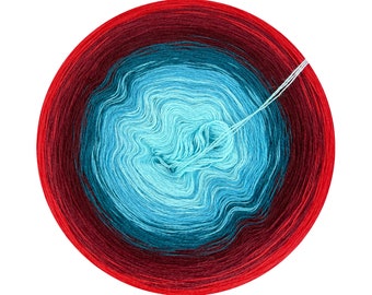 Gradient yarn cake 100% wool, merino extra fine, Octans 311, Ombre Yarn Cake, Gradient Yarn