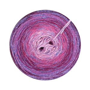 Gradient yarn cake with glitter, Brigitte 143+, Ombre Yarn with Metallic Thread