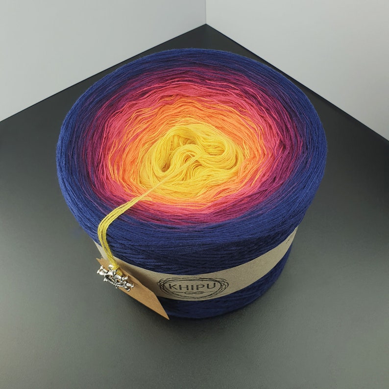 Gradient Yarn Cake Cecilia 09 Cotton Acrylic Ombre Yarn Etsy Canada