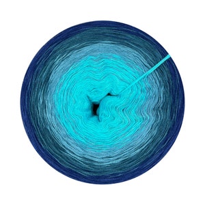 Ombre yarn cake, Aulus 03, Cotton Acrylic, gradient yarn skein for ombre shawls with smooth color transition