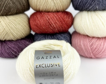 GAZZAL – Exclusive, merino wool, silk, kid mohair, 200m/25g, yarn for knitting and crochet