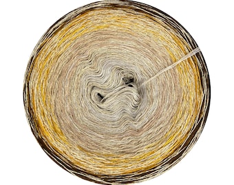 Ombre yarn cake 100% viscose + yarn with shimmer, Emeryville 427+, gradient yarn cake