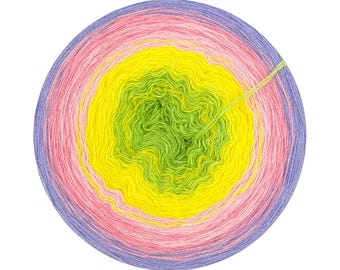 Ombre Yarn with Modal, Gradient Yarn Cake, Astrild 386, Modal Acrylic, Ombre Yarn Cake